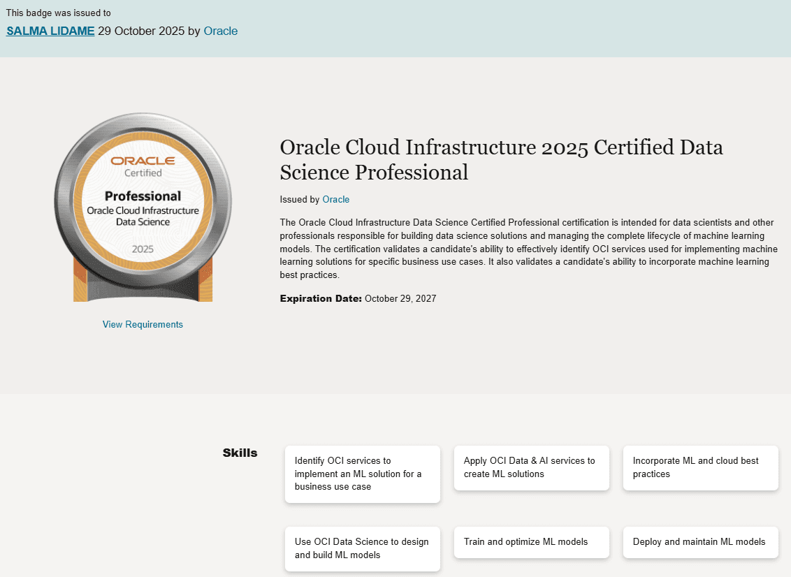 OCI Generative AI Professional certificate